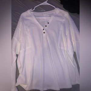 Waffle Knit Long Sleeve Top